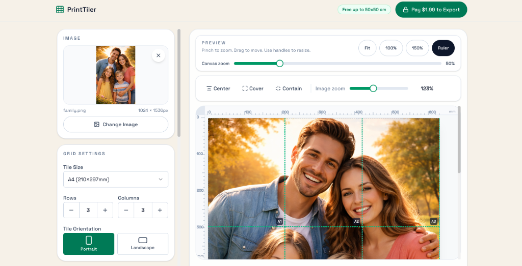 Screenshot of tile and paper settings interface.